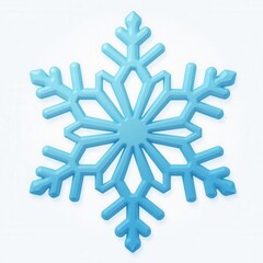 Light Blue 3D Snowflake Design.