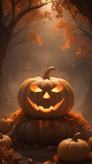 Fototapeta premium halloween pumpkins