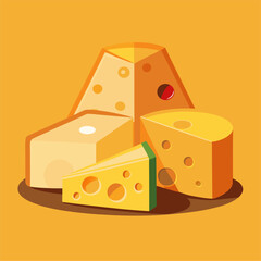 Delicious pieces of cheese