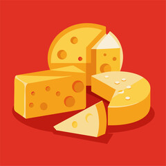 Delicious pieces of cheese