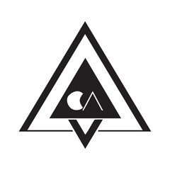 Modern Triangle CA Letter Logo | Creative Monogram Design | AC Logo on White Background