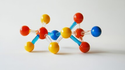Glass molecular model  a scientific concept for chemistry, biotechnology, and molecular research