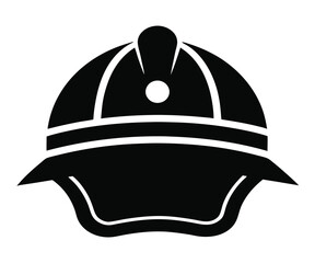 Firefighter Helmet Silhouette, Black EPS Vector