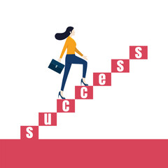 Businesswoman success and leadership creative concept idea