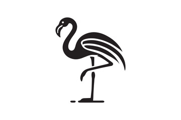 simple black an white flamingo  vector silhouette isolated on a white background © mdlikhonislam2x