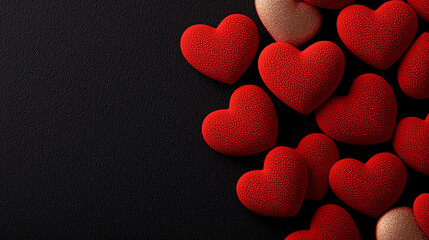 Romantic red hearts transparent background  valentine s day  love  passion  affection