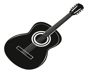 Fototapeta premium Black Silhouette Guitar Clean Lines EPS Vector