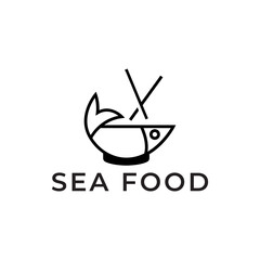 Seafood, fish restaurant logo design illustration
