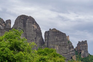 View of the Meteora rocks, Greece. The beautiful landscape of the mountains. Meteora monasteries, Greece.