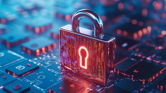 Secure Digital Lock with Futuristic Background