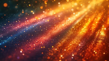 Naklejka premium Abstract Sparkling Background with Shimmering Lights and Glowing Particles
