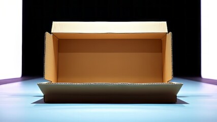 Empty Cardboard Box - Open Box - AI Art - Colorful - 3D Rendering - Photorealistic
