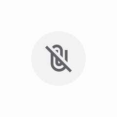 attachment turned off icon sign vector