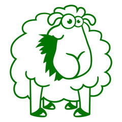 Sheep Eating Grass Eating Hungry Funny Cartoon Fun Design Lover Art Vector Illustration Card T-Shirt Poster Sticker Graphic Print Decorative Drawing Isolated Logo Decoration Symbol Creative Cool Style