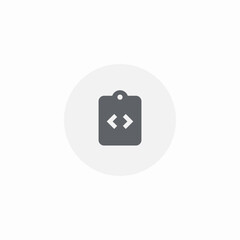 clipboard code icon sign vector