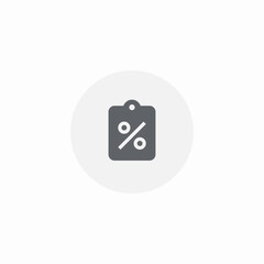 clipboard percent finance icon sign vector