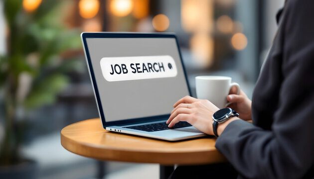 Online Job Search, Job Hunting Online, Searching for Employment, Modern Job Search, Laptop and Application Process