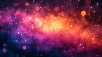 Abstract Sparkling Galaxy: A Cosmic Shimmer of Purple, Pink, and Orange Hues