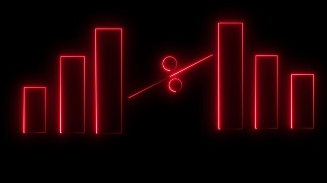  neon, glowing, business, growth, animation, percentage, concept, money, profit, investment, economy, finance, success, black, background, motion, graphic, digital, futuristic, seamless, vibrant, illu