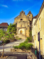 Medieval Church of Plazac in the Perigord Noir, Dordogne, France
