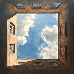 old wall with windows