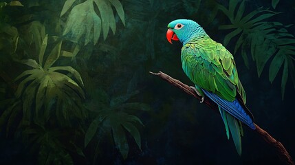 Stunning Close-Up of a Vibrant Blue-Naped Parrot in its Natural Habitat, Ideal for Wildlife Photography, Nature Documentaries, and Educational Resources about Avian Species.