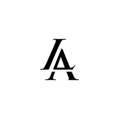 Outstanding professional elegant trendy awesome artistic black and white color LA AL initial based Alphabet icon logo.