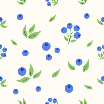 blueberry seamless pattern background