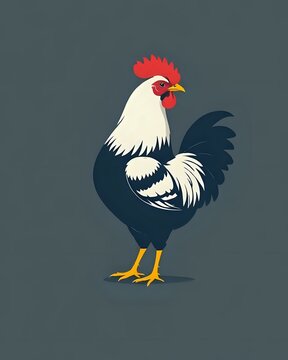 illustration vectorielle d'un coq de basse cours