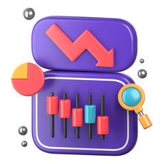 Trade Loss 3D Icon, symbolizing the negative impacts of reduced trade activities, economic downturns, and financial setbacks in international commerce