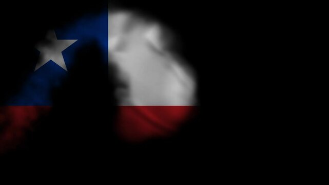 Waving the National Flag of the South American Republic of Chile. National Flag of Chile in blue white and red colors. National Flag of Chile with a star in a small corner square and two stripes. 4K