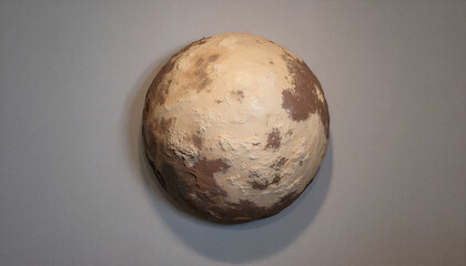 Textured model of a planet against gray background