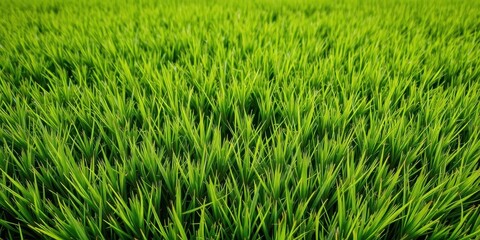 Obraz premium Lush green grass texture, vibrant emerald hue, sunlit meadow, tranquility, flora, chlorophyll