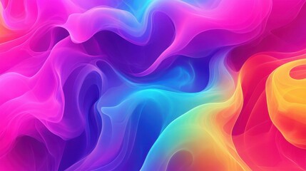 Colorful abstract smoke Dynamic movements of neon smoke