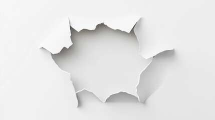 White ripped paper creating hole revealing background beneath