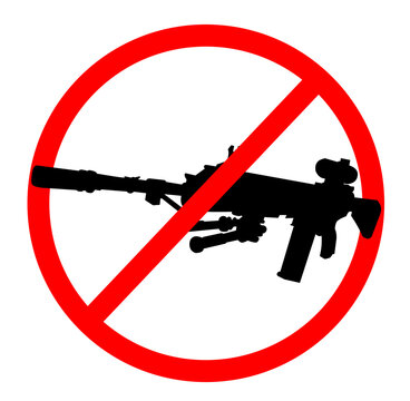 Black silhouette of a sniper rifle on a white background. US army automatic weapons. American military ammunition. Isolated image of a weapon. Vector illustration