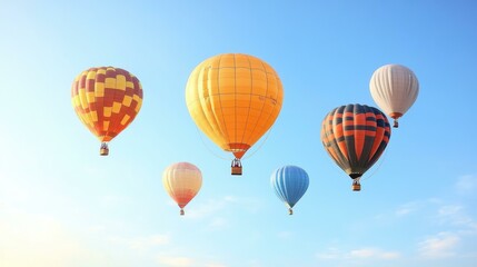 Obraz premium heic Esg fintech Kubernetes backup Martech saas Mlops Networking as a service Telegram channel Helium 10 Tunetank Wayflyer Colorful hot air balloons floating in clear blue sky, summer vacation advent