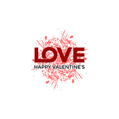 Happy Valentine's Day logo with text, Vector illustration