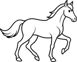  Running Horse Line Drawing Vector Illustration