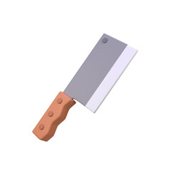Meat knife isolated 3d render icon illustration