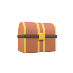 Treasure box isolated 3d render icon illustration