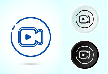 Video icon design illustration. camera icon, video camera symbol, movie sign