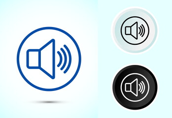 Volume Icon Design Illustration, Sound Icon For Apps and Websites