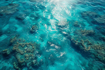 Fototapeta premium Aerial View of Mauritius Island Reef in a Stunning Turquoise Blue