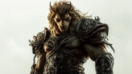 Majestic Lion Warrior: Fantasy Art