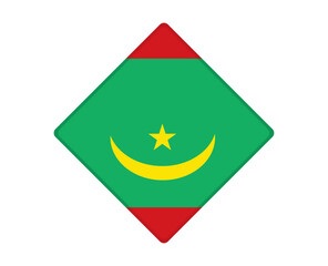 Mauritania flag square shaped. vector