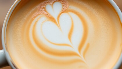 Aromatic Latte Art: Heart Design in Creamy Coffee