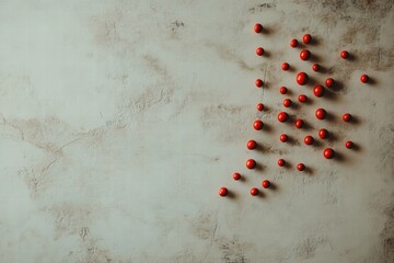 Red Spheres on Textured Background
