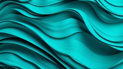 Obraz premium Teal Wave Abstract Background, Dynamic Flow, Smooth Curves, High Resolution