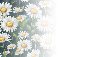 Fototapeta premium Cute flowers background with blank space for text